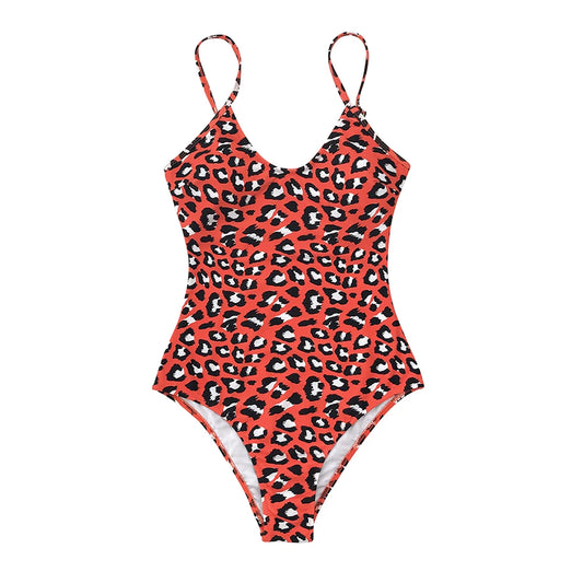 Maillot de bain une pièce à imprimé léopard rouge CUPSHE - Monokini avec découpe et rembourrage pour femmes 2023