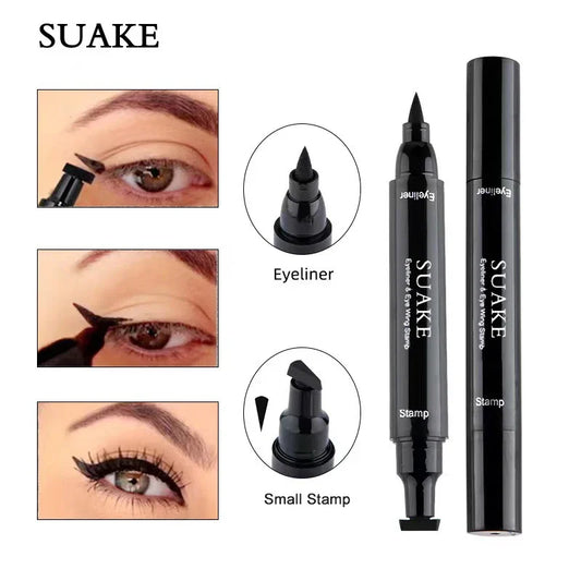 Crayon Eyeliner liquide 2 en 1, résistant à l'eau, séchage rapide, Double extrémité, stylo de maquillage pour les yeux